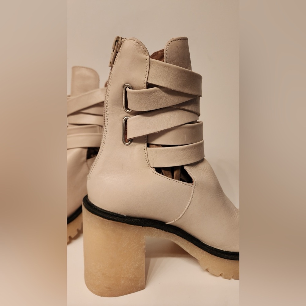 Free People Jesse Women's Cutout Boots In Ivory Size 8.5/39 - Picture 4 of 13